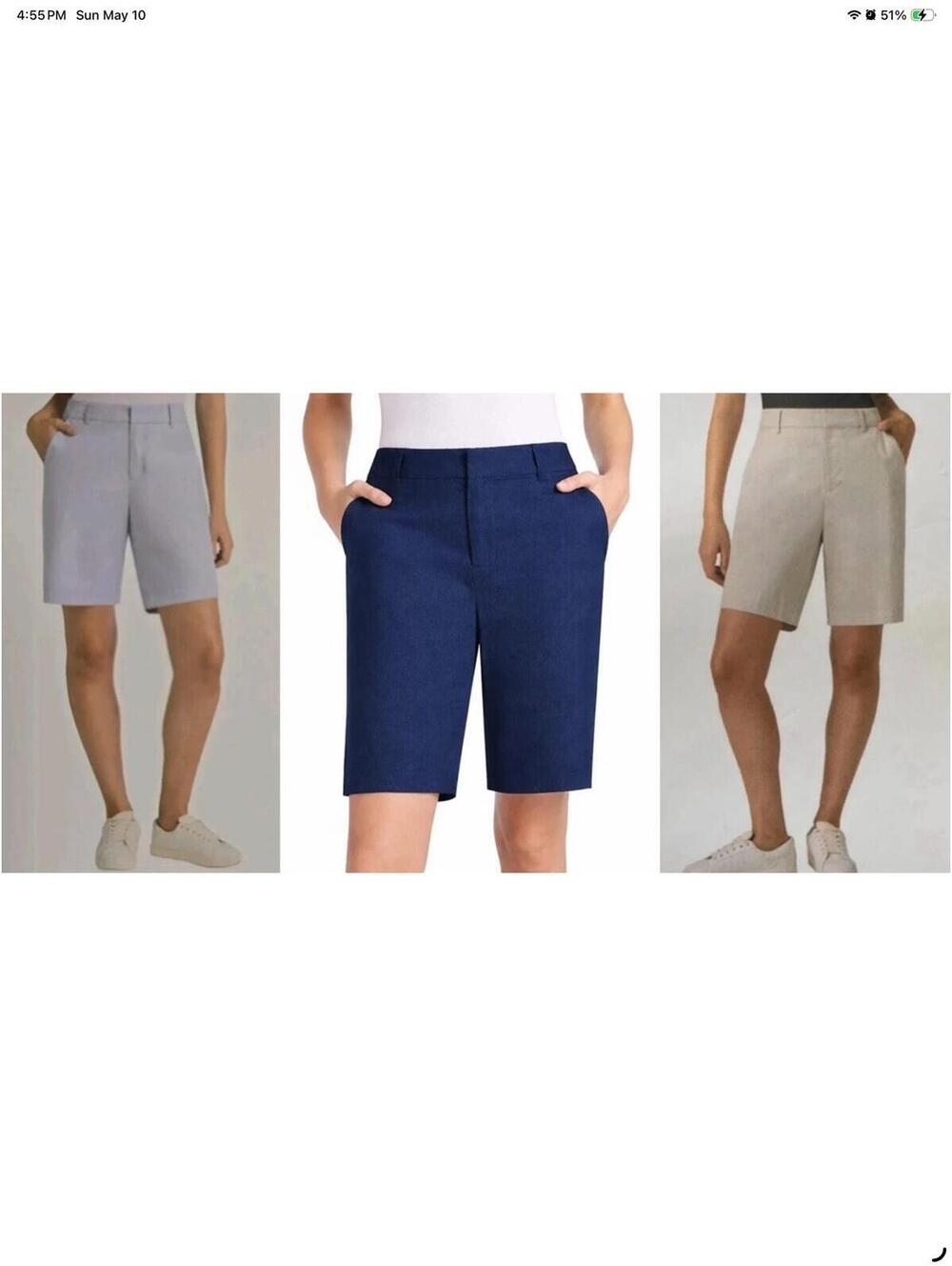 NWT Matty M Women's Navy Chino Shorts Size 2XL High Rise Stretch Walking - Picture 8 of 8